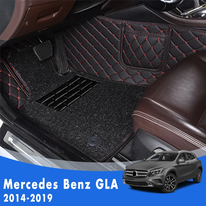 

Автомобильные коврики для Mercedes Benz GLA 2019 2018 2017 2016 2015 2014, двухслойные проволочные петли, индивидуальный Стайлинг автомобиля, накладки на ножки, коврики
