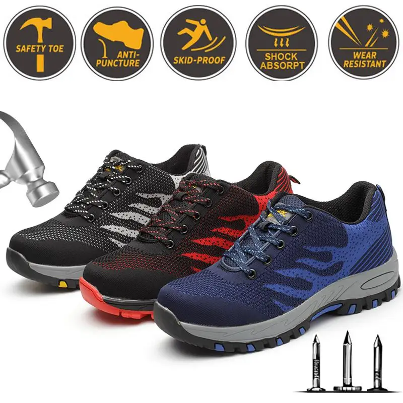 

New Safety Work Shoes Boots For Men Male Protective Steel Toe Cap Boots Anti-Smashing Construction Safety Work Shoes Boots