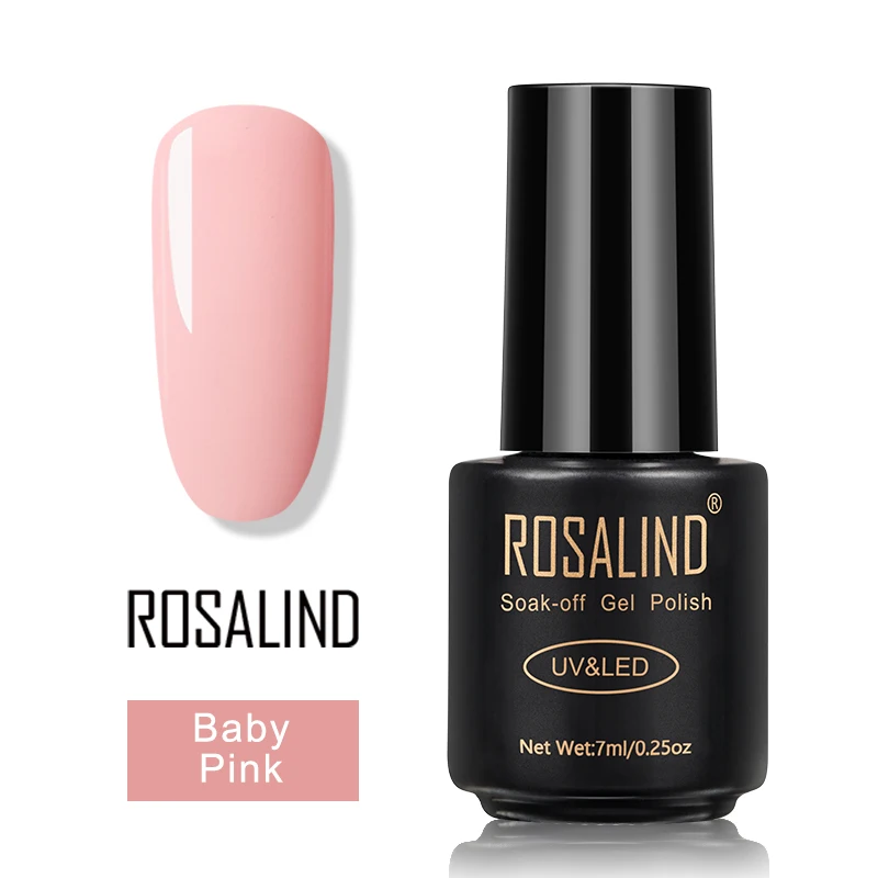 Baby Pink ROSALIND гель лак для ногтей набор все для маникюра верхнее покрытие УФ светодиодный гель лак удаляющийся замачиванием Полупостоянный лак для ногтей - Цвет: Baby Pink