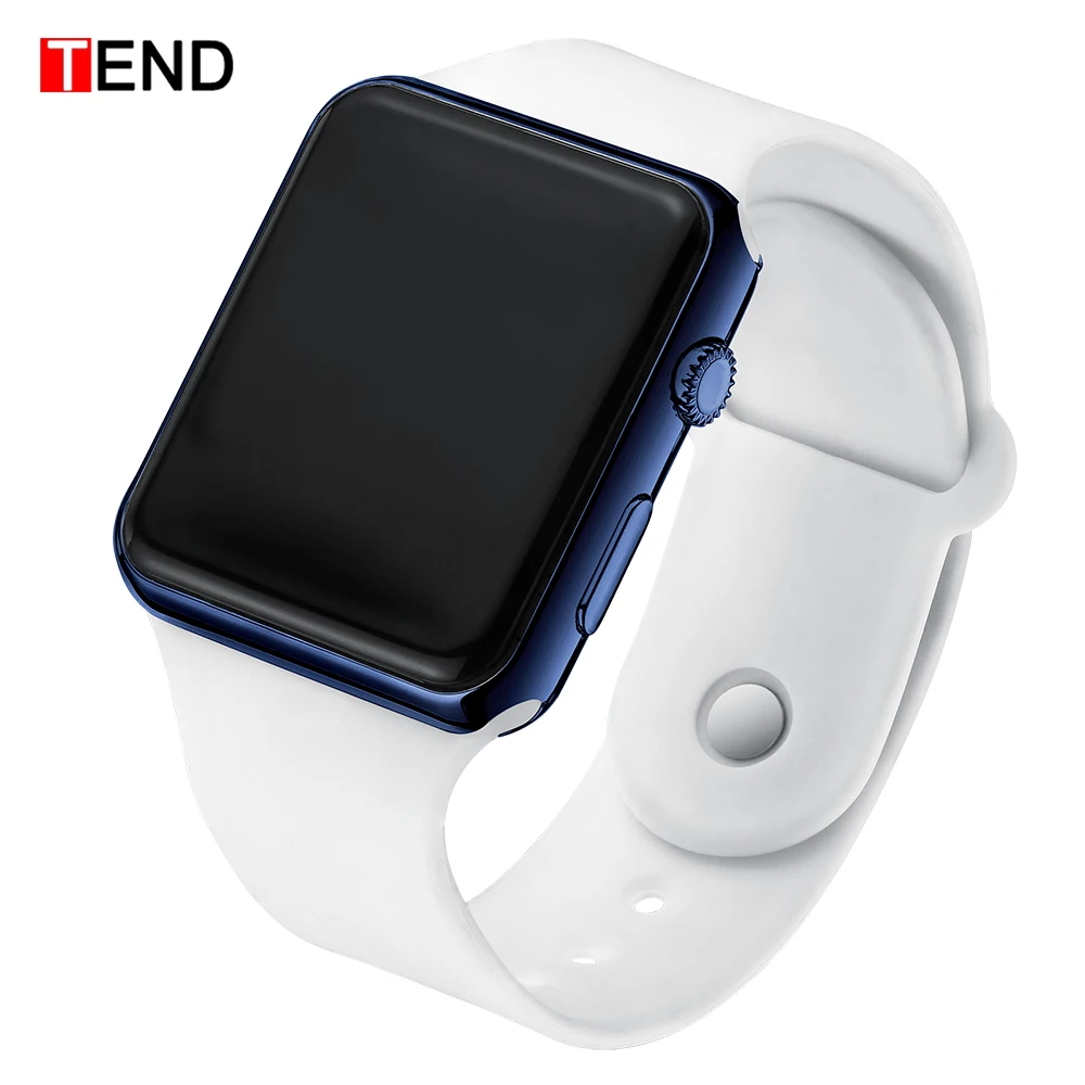 White DeepBlue Fashion Men Watch Women Casual Sports Bracelet Watches White LED Electronic Digital Candy Color Silicone Wrist Watch Children - Цвет: White DeepBlue