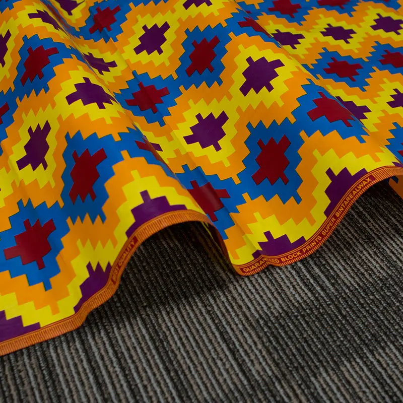 Новинка Весна 2020 ткань для одежды с желтыми волнами африканской национальной