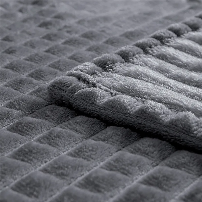 Мягкое серое синее одеяло теплые фланелевые одеяла зимние однотонные для