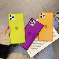 square shockproof silicone phone case for iphone 11 pro max 12 mini 7 8 plus xs max x xr se 2020 transparent bumper back cover