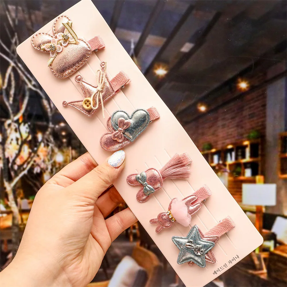 

6Pcs/set Cute Crown Children Hairpins Baby Ear Side Bangs Hair Clips Fruit Headdress Kids Hair Accessories for Sweet Gifts