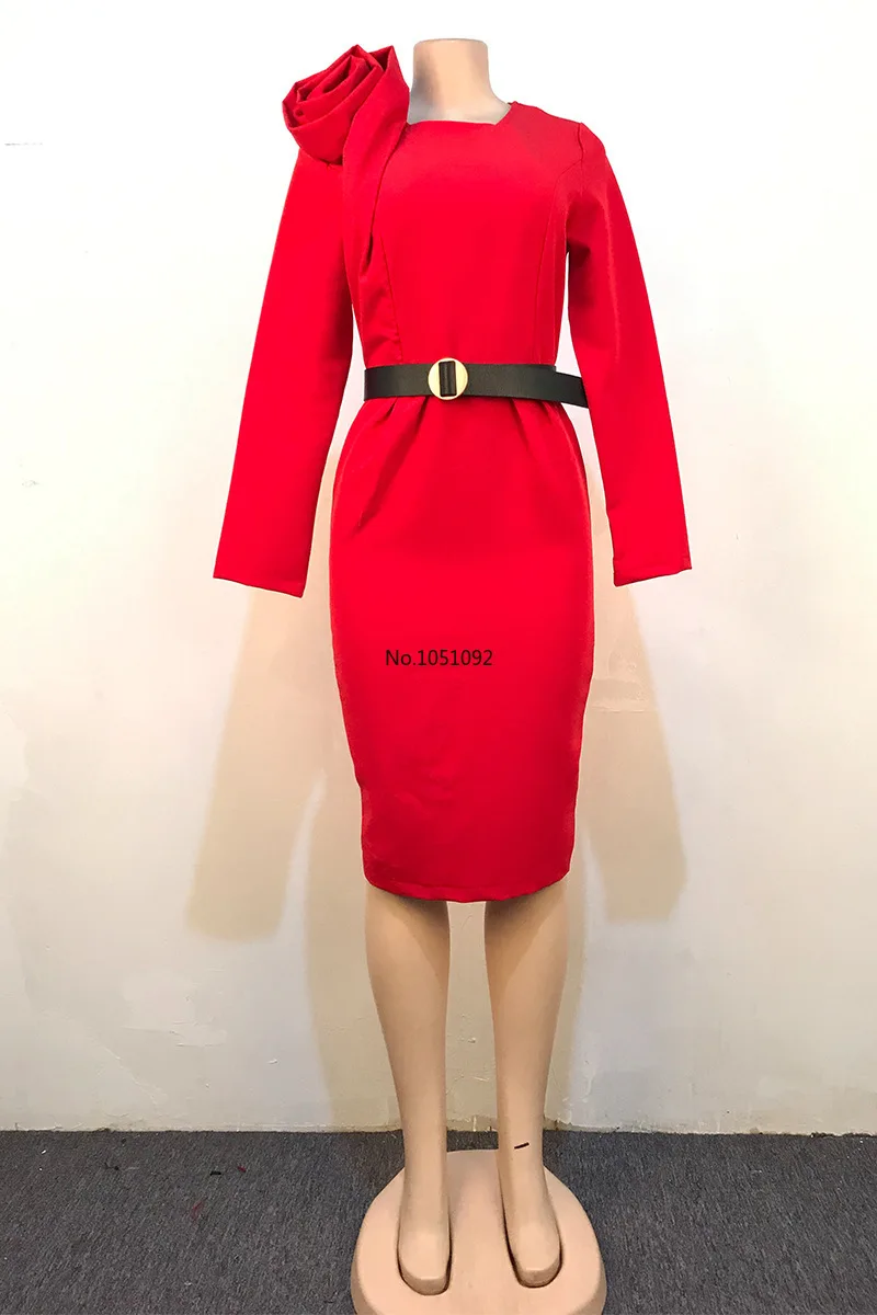 Элегантное женское Платье До Колена из полиэстера с круглым вырезом и длинными