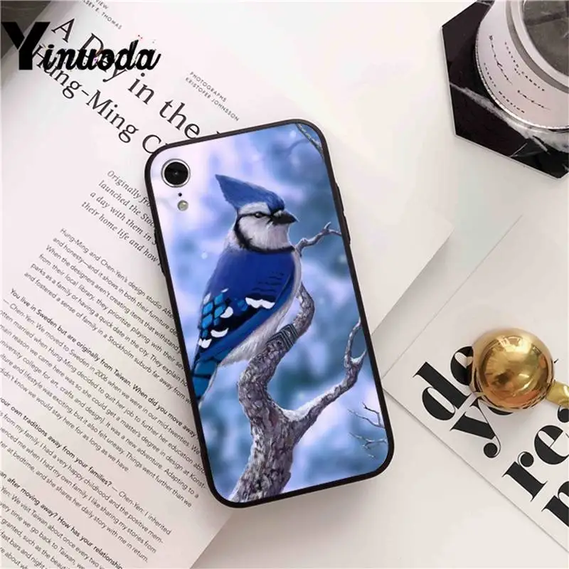 

Yinuoda Animal Blue Bird Phone Case cover For iPhone X 8 7 6 6S Plus XS MAX 5 5S SE XR 11 12 Pro Promax coque
