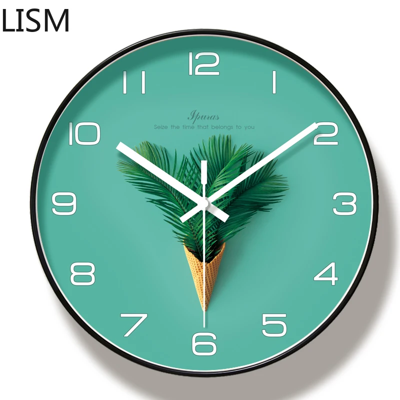 

Nordic Design Living Room Modern Design Round Wall Clock Quartz Silent Modern Design Nordic Reloj De Pared 3d Clock Wall