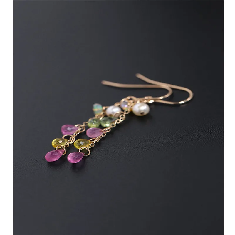 DMBS024 граненые сапфировые серьги женские драгоценные камни из натурального