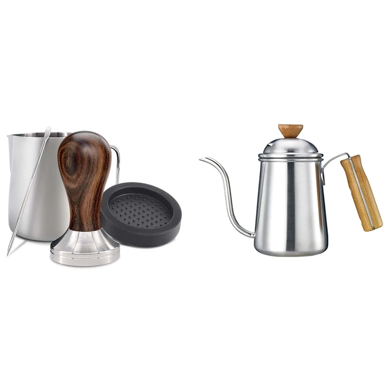 

Tamper 51 mm, Stainless Steel Coffee Tamper with Gooseneck Pour over Coffee Kettle