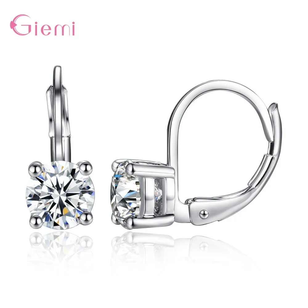 Простые Модные серьги из стерлингового серебра 925 пробы крюк циркония стразы