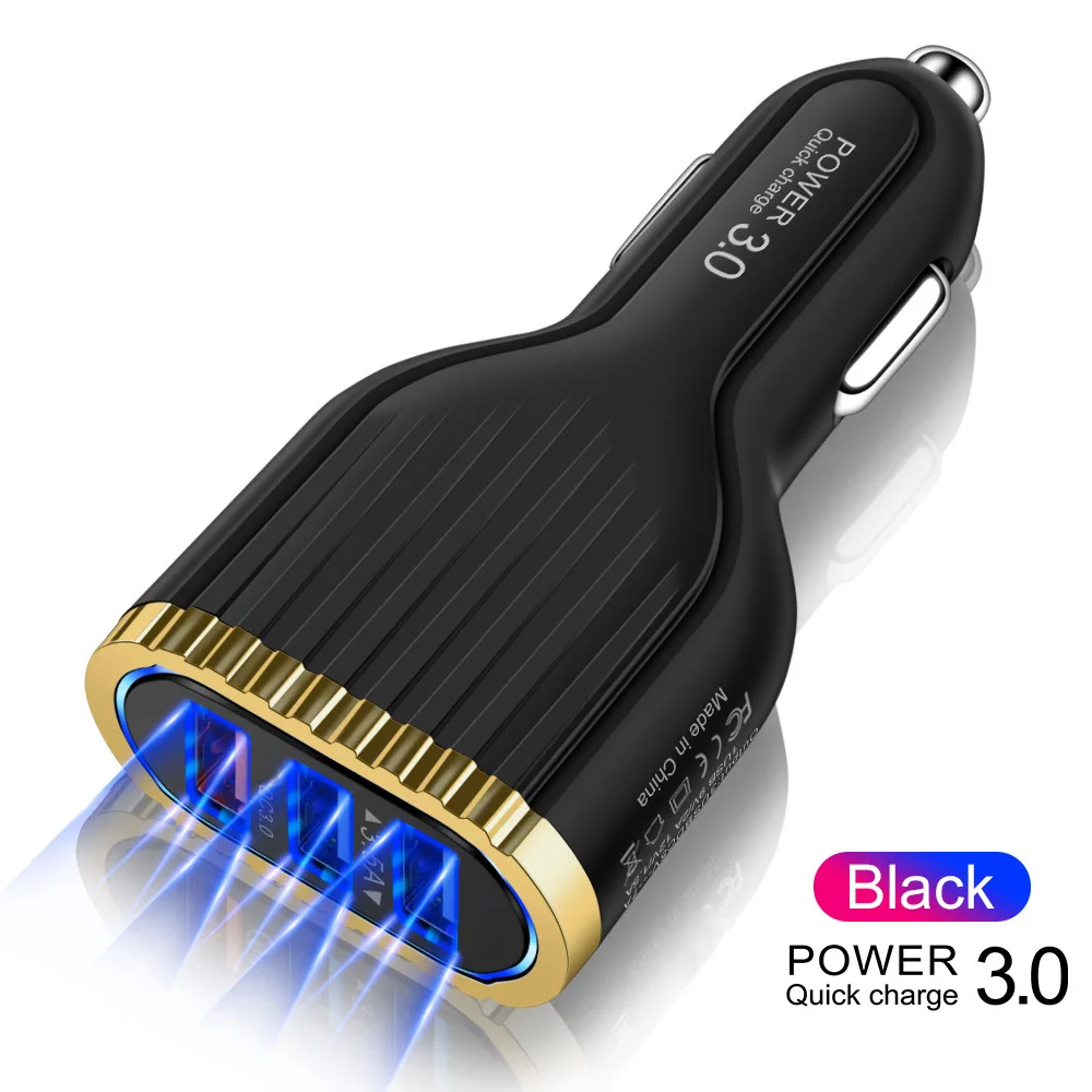 

Hot QC 3.0 3 USB Car Charger Quick Charge 3.0 3-Ports Fast Charger for Car Phone Charging Adapter for iPhone Xiaomi Mi 9 Redmi