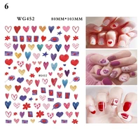 sexy red lips 3d nail stickers nails decoration flowers for decoration paper christmas gift new year 2021nail design nail art