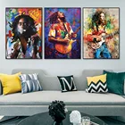 Абстрактный Боб Марли граффити поп-арт Печать на холсте картины отец музыки плакаты-портреты Настенная картина гостиная домашний декор