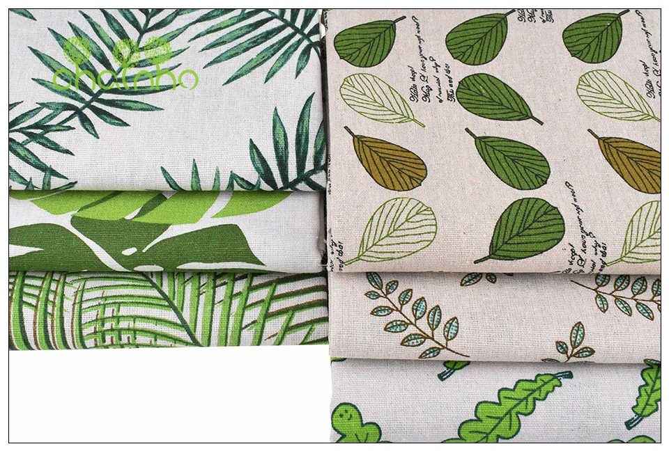 Chainho, серия Green Leaves, хлопковая льняная ткань с принтом для самостоятельного шитья и шитья дивана, скатерти, занавески, сумки, материал подушки