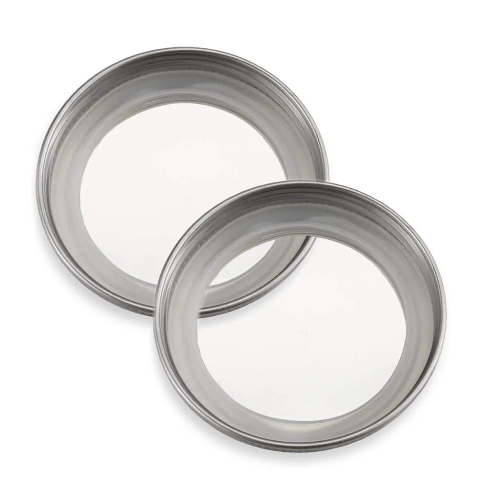 

10Pcs Canning Lids Mason Jar Lids/Bands Regular Mouth Stainless Steel Lids for Mason Jar Splits-type Lids Leakproof RH