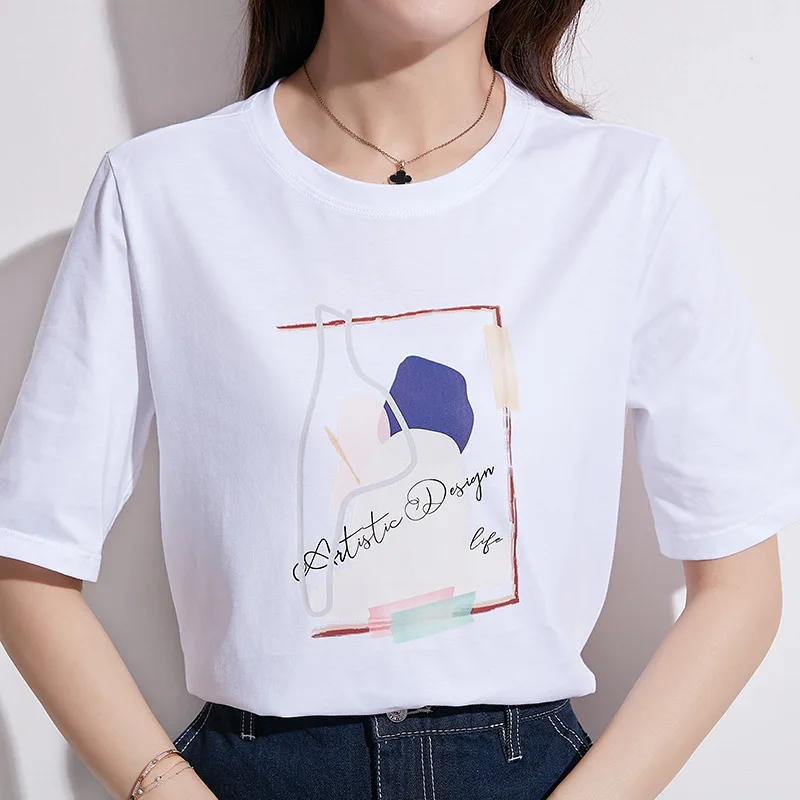 

Женская одежда, футболка, женские футболки с графическим рисунком, футболка из микрофибры и спандекса, короткая однотонная ткань из сукна