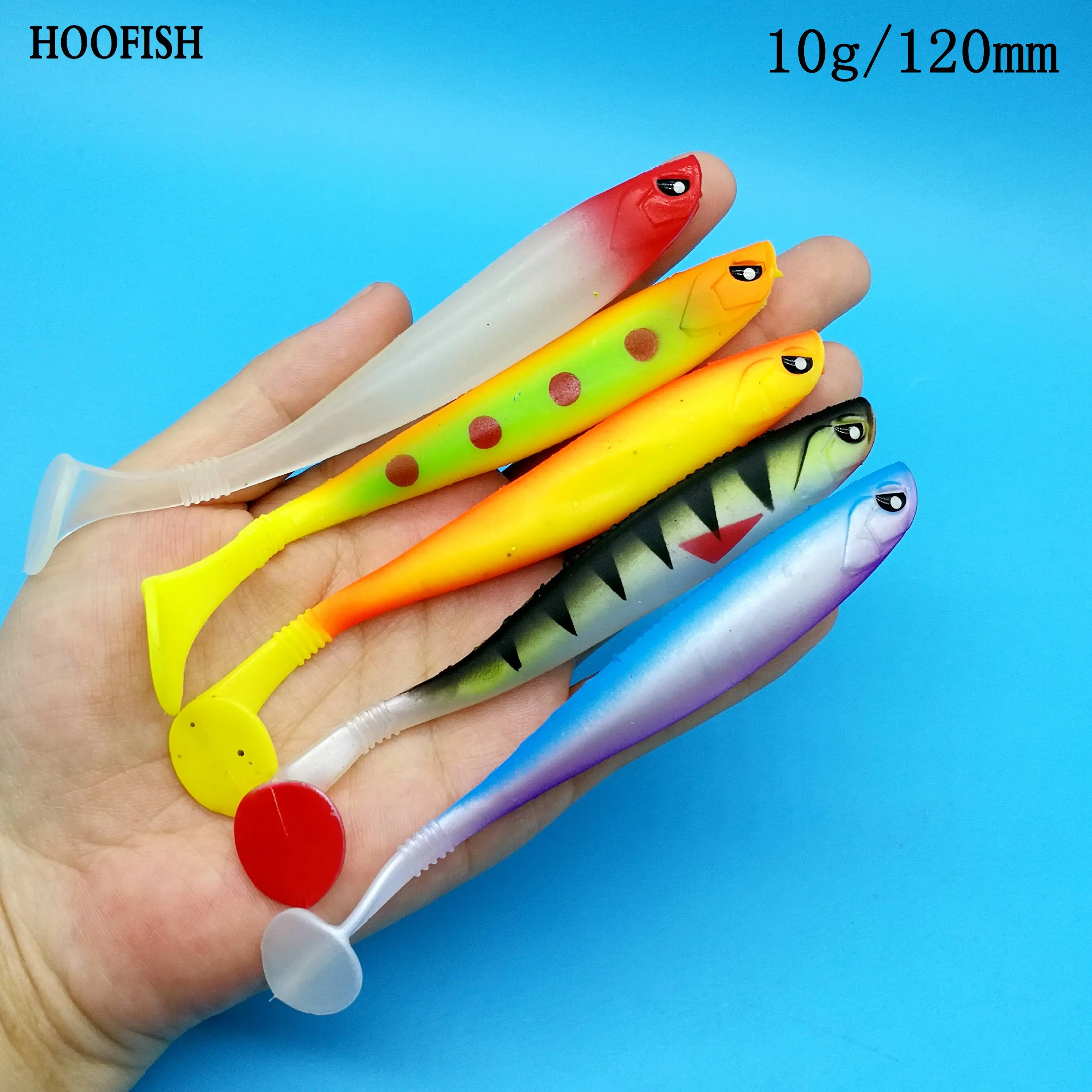 Рыболовная приманка HOOFISH 5 шт./лот Мягкая 10 г/12 см искусственная Т образная с
