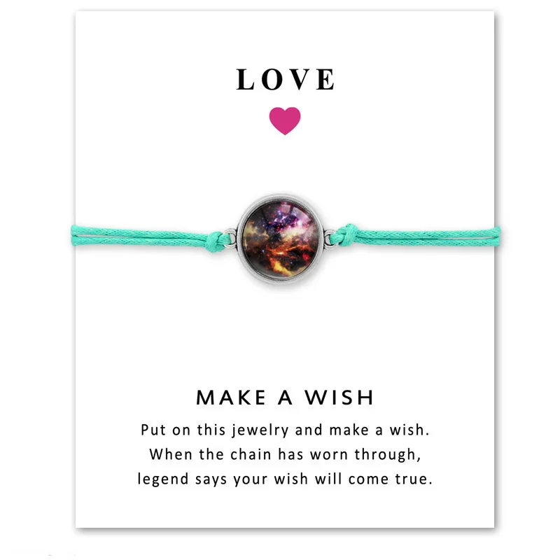 Плетеный вручную драгоценный браслет Make a wish натуральный камень ручной работы