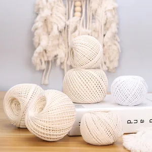 50g 1mm Cotton Rope Macrame Cord Twisted String for Handmade Natural White Beige Rope DIY Home Decor