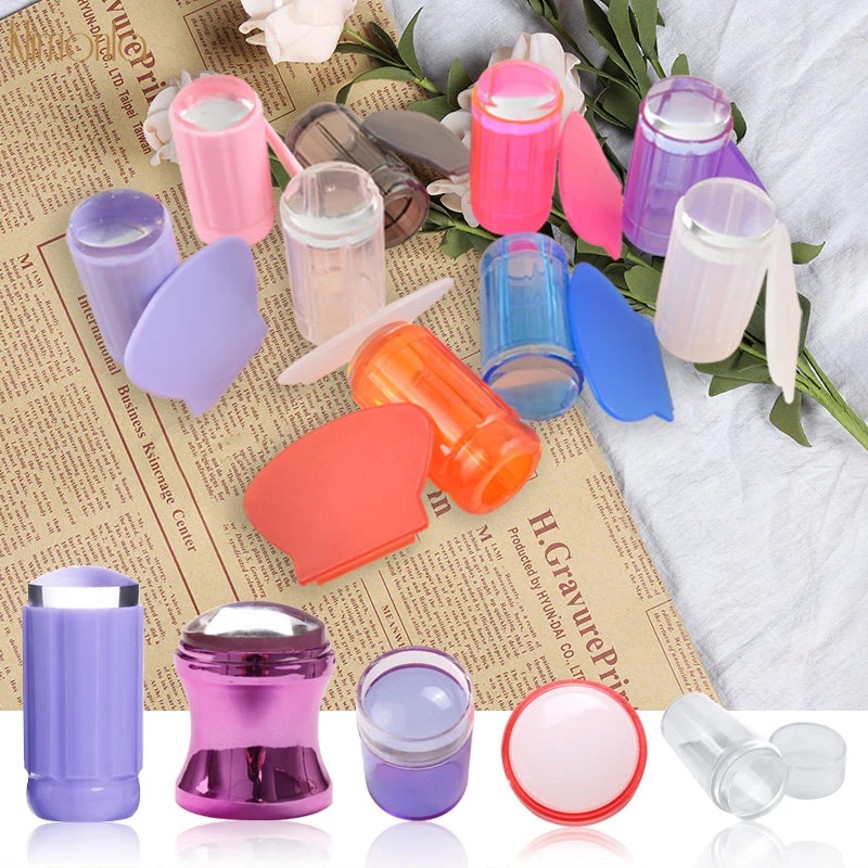 Набор стемпер для ногтей желеобразная головка со скребком шаблон дизайна печать