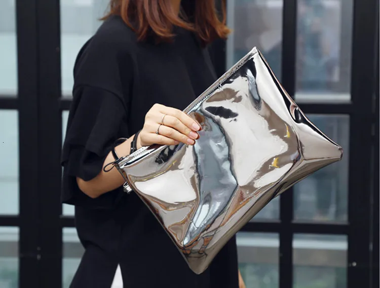 Лазерный голографический женский клатч конверт Роскошные вечерние блестящие