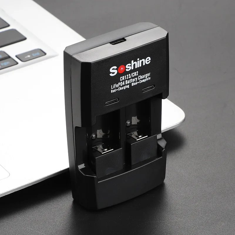 Высокое качество Soshine S5 Fe 2 слота LiFePO4 RCR123 RCR2 интеллектуальное зарядное устройство с адаптером ЕС-100-240 в черный Лидер продаж