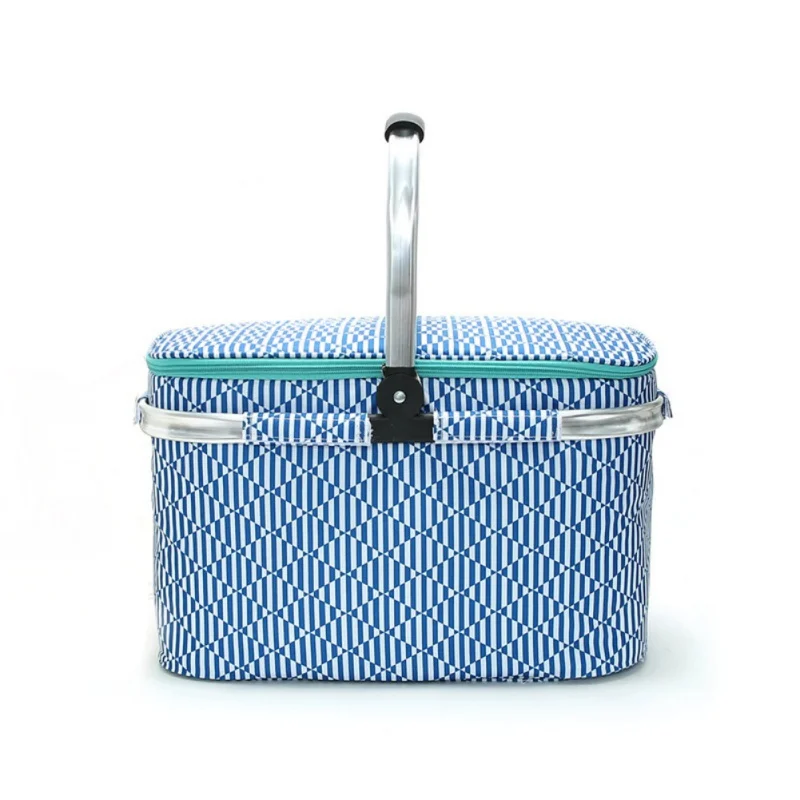

25L Outdoor Picnic Bags Insulated Cooler Lunch Bag Foldable Handle Collapsible Waterproof Zippered Tote Camp Cooking Supplies