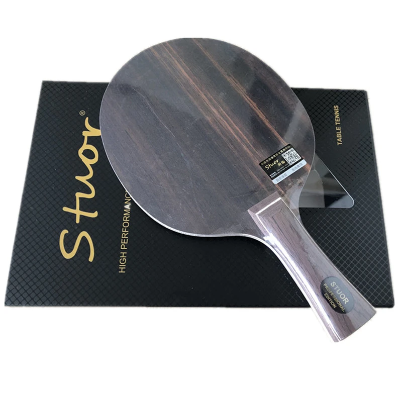 long handle Stuor Ebony 7 слоев чистого дерева ракетки для настольного тенниса пинг-понг профессиональный тренировочный нож - Цвет: long handle