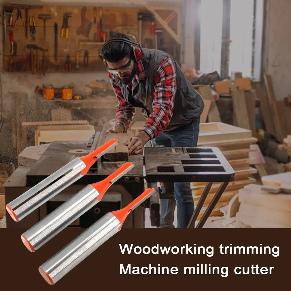 

Hot Newest 3 pcs/set Shank Straight Router Bit Tungsten Carbide Single Flute Bit Wood Milling Cutter For Woodwork Tool