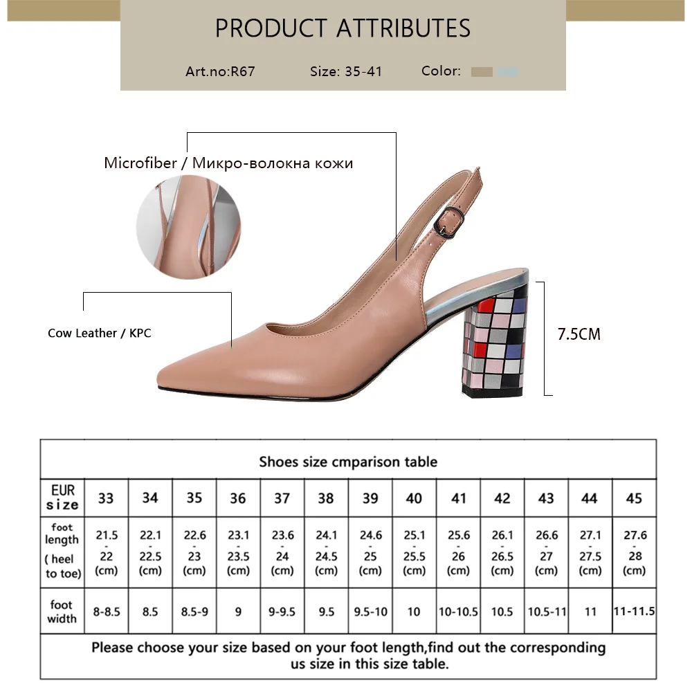

RJN Women's Shoes 2021 Spring New Pointed Toe Back Strap Modern Sandals Fashion Casual Stable Thick Heel Solid Ladies Shoes R67