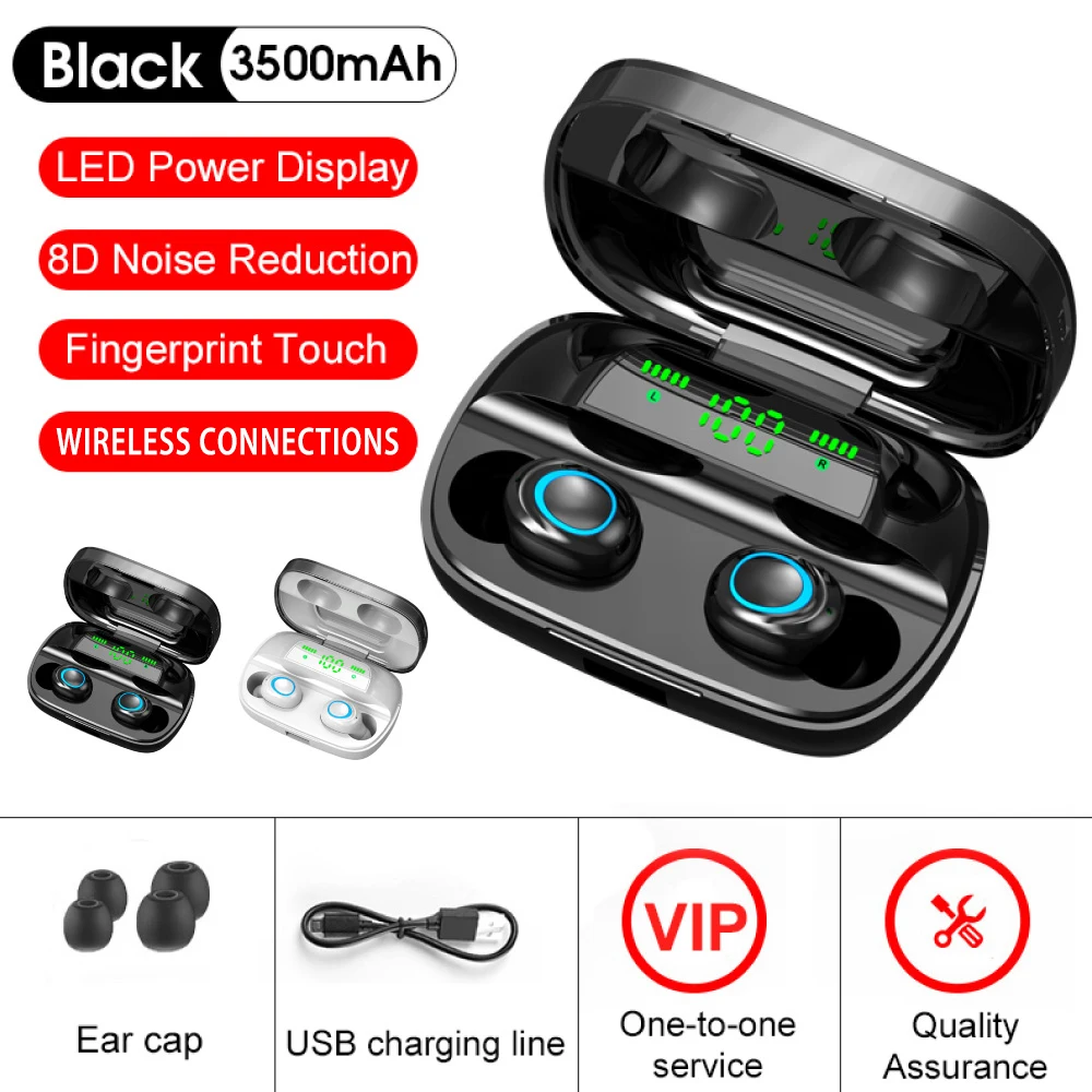 TWS Bluetooth наушники Willkey S11 с басами и микрофоном светодиодный дисплей 3500mah 6 часов