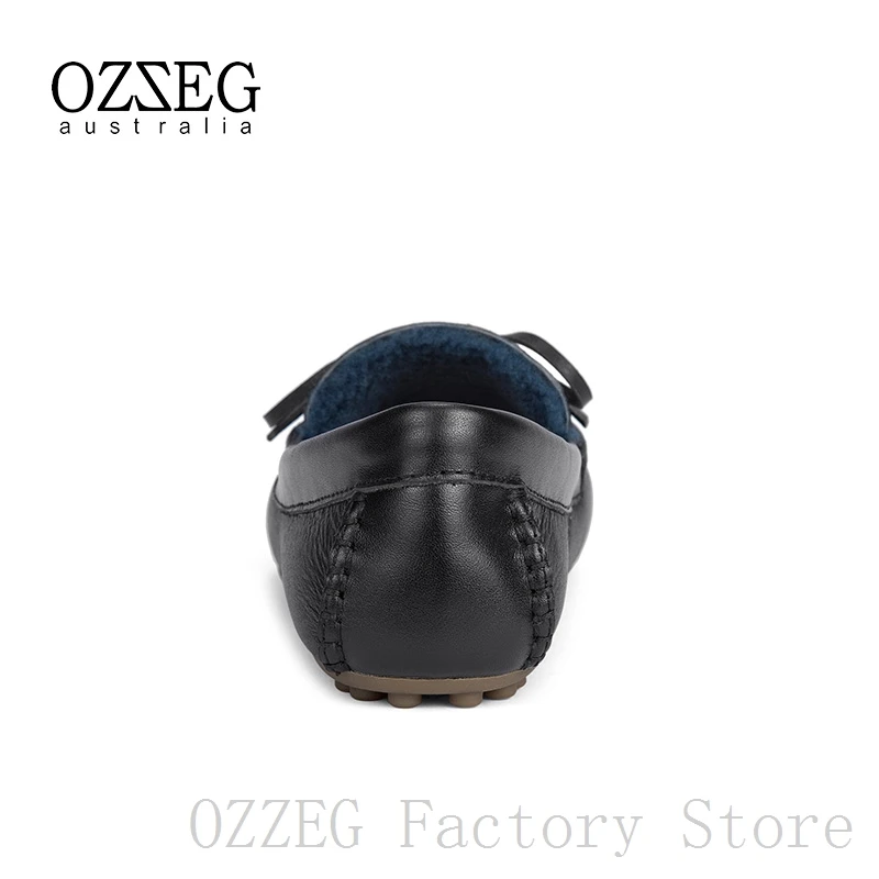 OZZEG Роскошные брендовые дизайнерские женские зимние туфли из натуральной кожи на