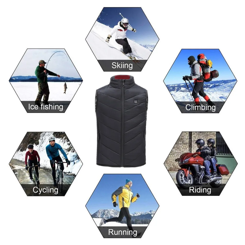 Теплый жилет для детей с зарядкой от Usb из углеродного волокна моющийся зимний