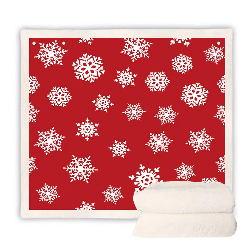

120x150CM Christmas Cloak Christmas Adult Thick Double-Sided Blanket Fleece Red Cloak Christmas Elements Blanket Halloween C