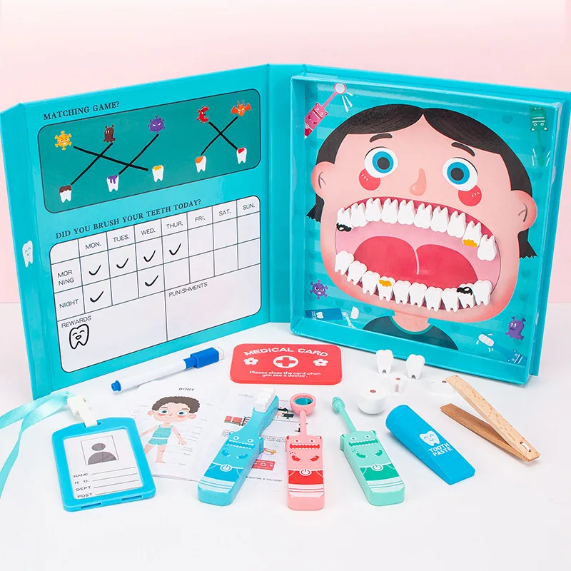 

Children Simulation Dentist Check Teeth Model Set Kids Pretend Role Play Medical Kit Games Educational Toy Early Learning Toys