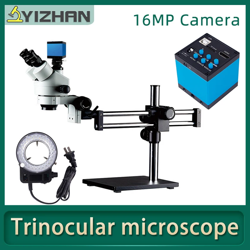 Simul Focal двойной стрелы вертикальный Тринокулярный Стерео зум микроскоп 16MP камера