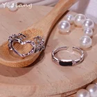 Кольцо из нержавеющей стали для мужчин и женщин, ювелирное изделие черного цвета с большим полым сердцем, регулируемое в готическом стиле