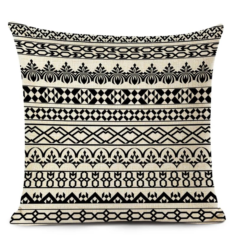 Retro High Quality ethnic Geometry Cushion Cover Throw Pillow Cutton Linen Car Sofa Bed Home Decor Textile Printed Pillowcase