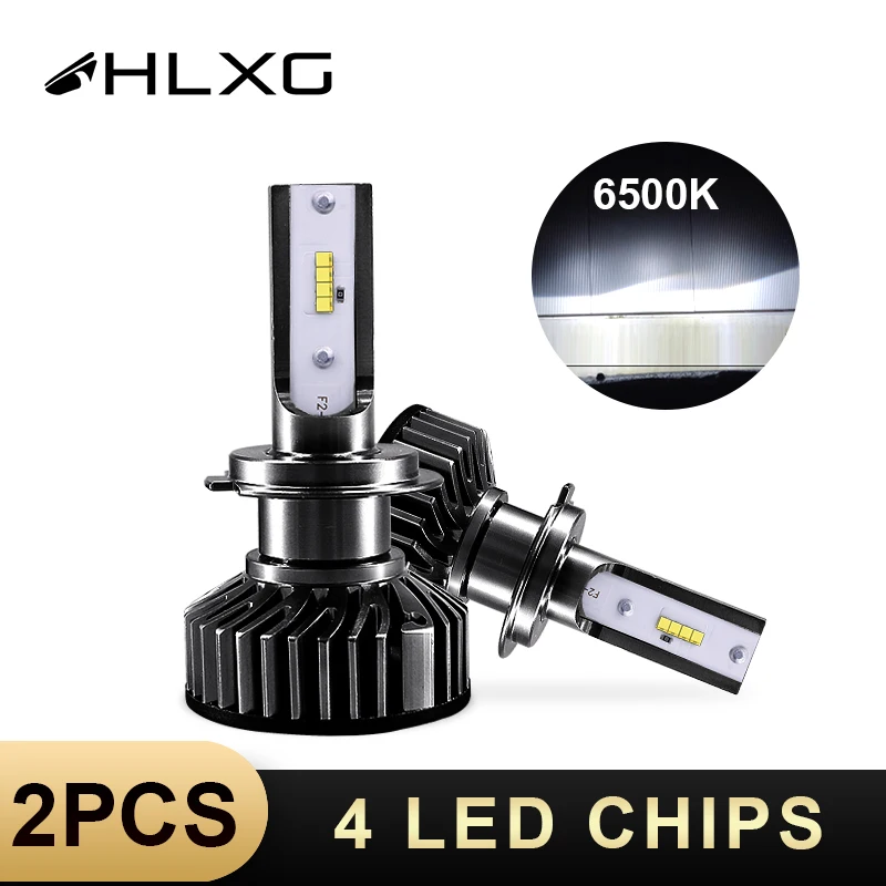 Автомобильный головной свет HLXG H7 LED 4 светодиодных чипа H4 Комплект ламп 12 в 80 Вт 6500K