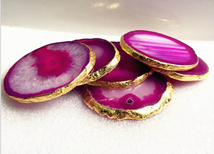 Натуральный агат ювелирные изделия ломтики каботажное судно полированного