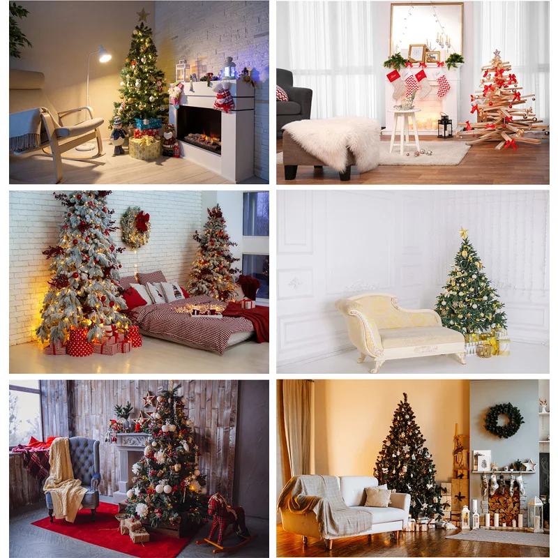 

Christmas Indoor Theme Photography Background Christmas tree Children Portrait Backdrops For Photo Studio Props 21519 HDY-01