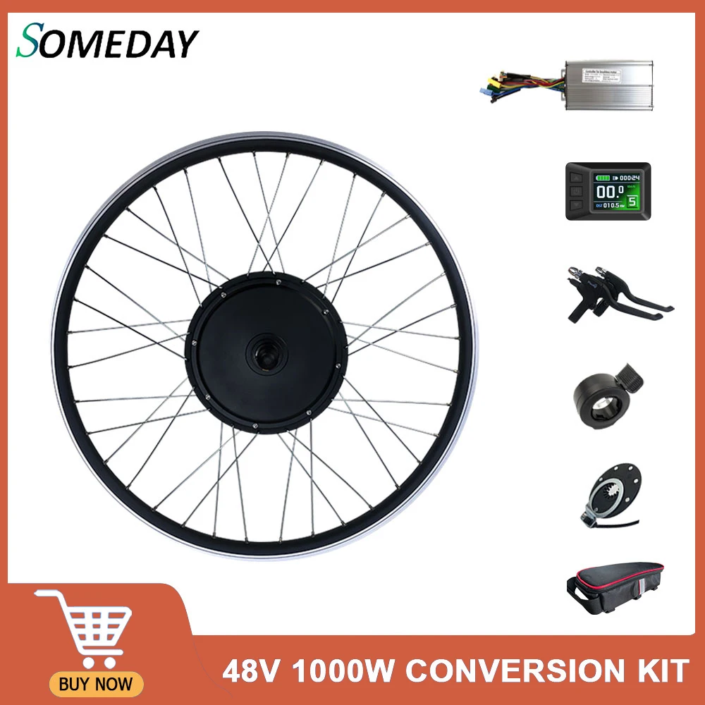 

48V1000W Ebike Conversion Kit Electric Bicycle Wheel Motor Front Rear Bicycle Brushless Hub Motor Wheel 20"24"26"27.5"28"29"700C