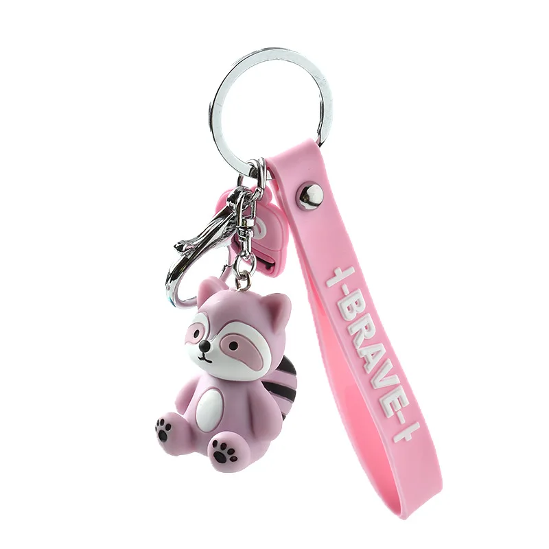 Новинка креативный мультяшный милый брелок для ключей с милой маленькой енотой