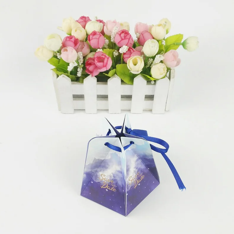 50 шт дизайн Marbling коробка для свадебного подарка мечта пентагональные конфеты