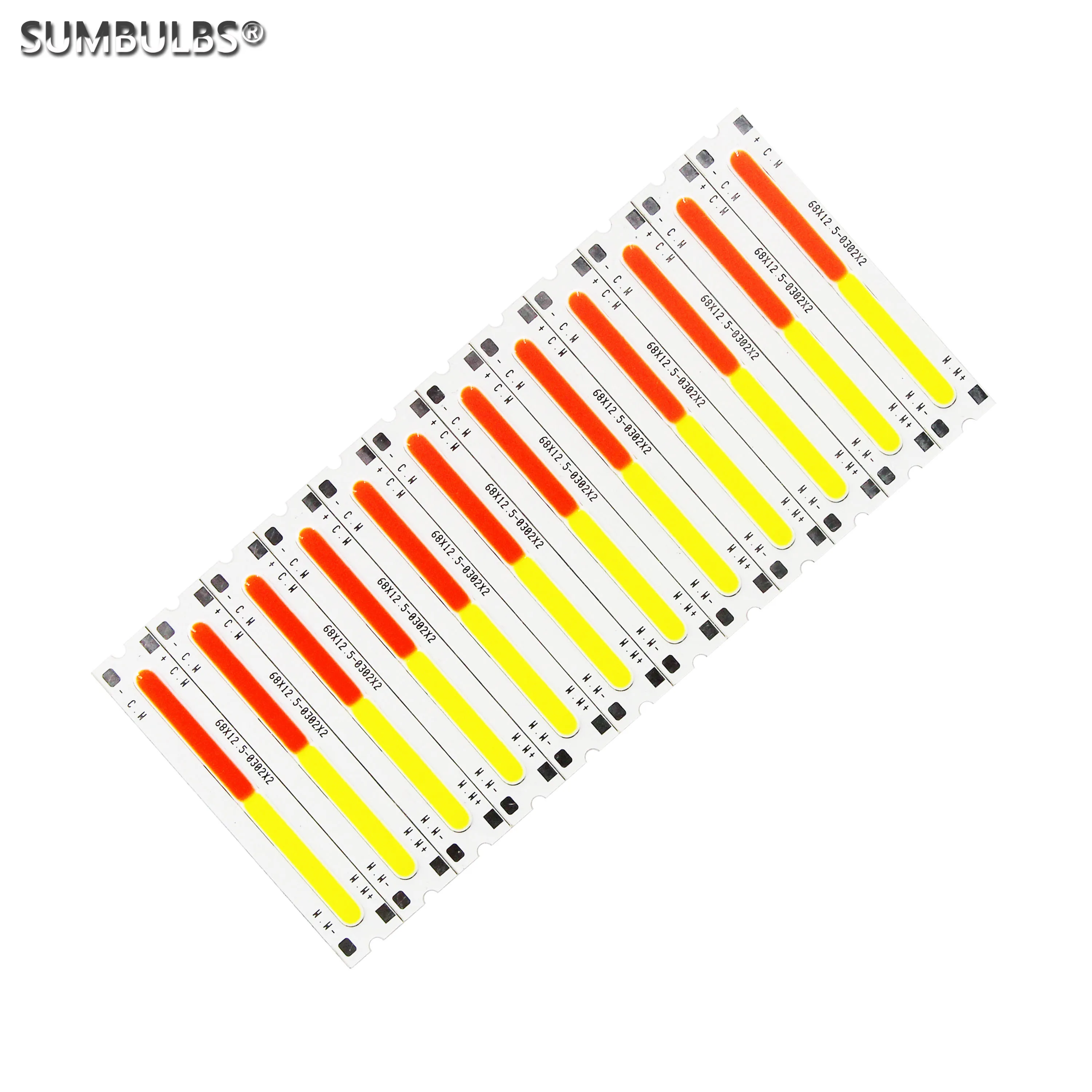 ЛЕМПОЧКИ DC 9V Двухцветная светодиодная лента Cob Bar Light Bulb Два цвета Красный Желтый