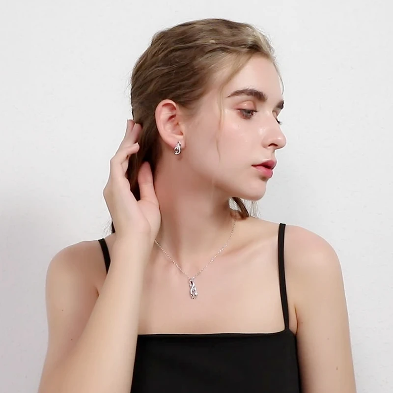 Новый изящный комплект лидер продаж 925 стерлингового серебра ювелирные