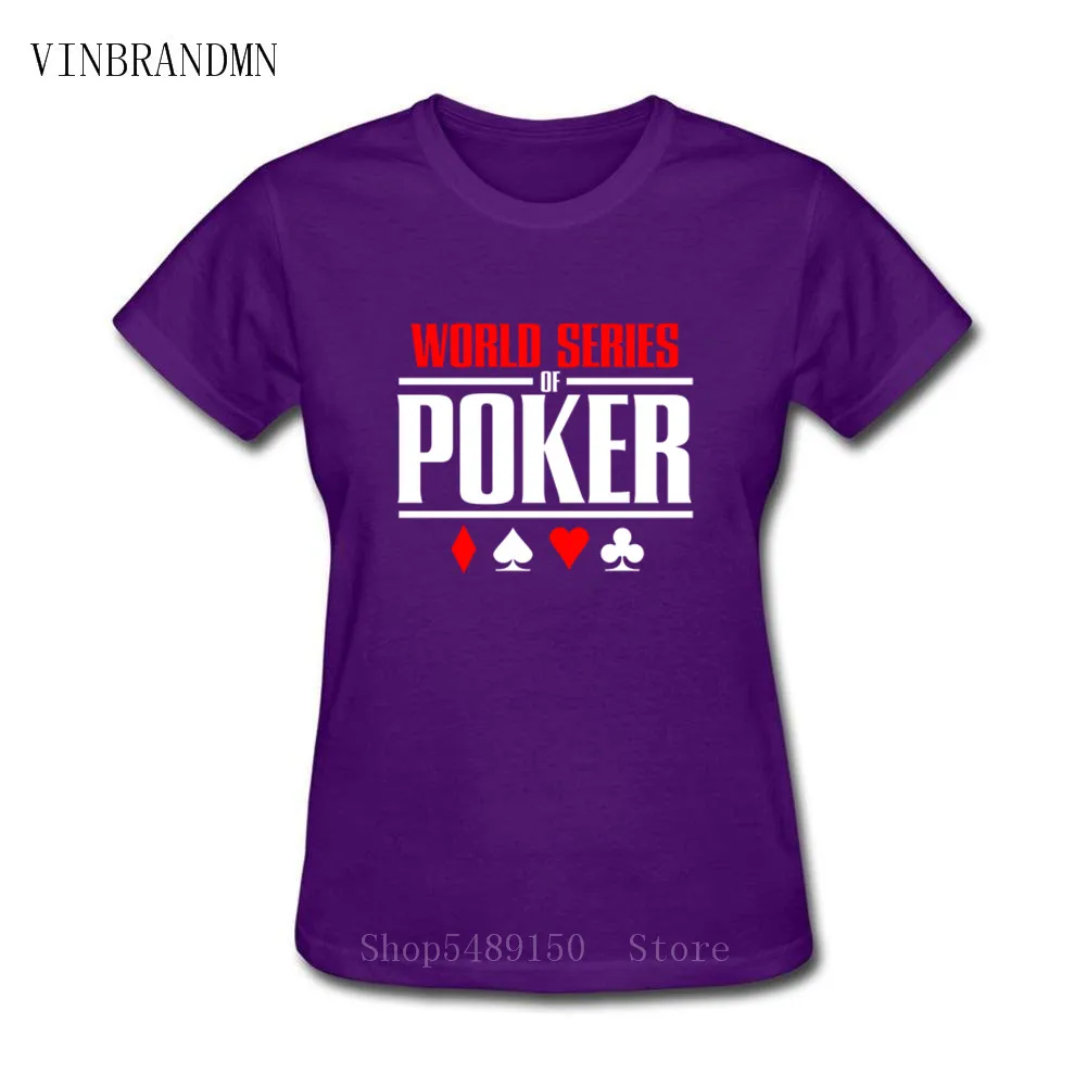 Latest Fashion World Series Of Poker Hipster T Shirt Funny Game Classic Creative Logo Women Lowest Price O Neck Tees | Женская одежда