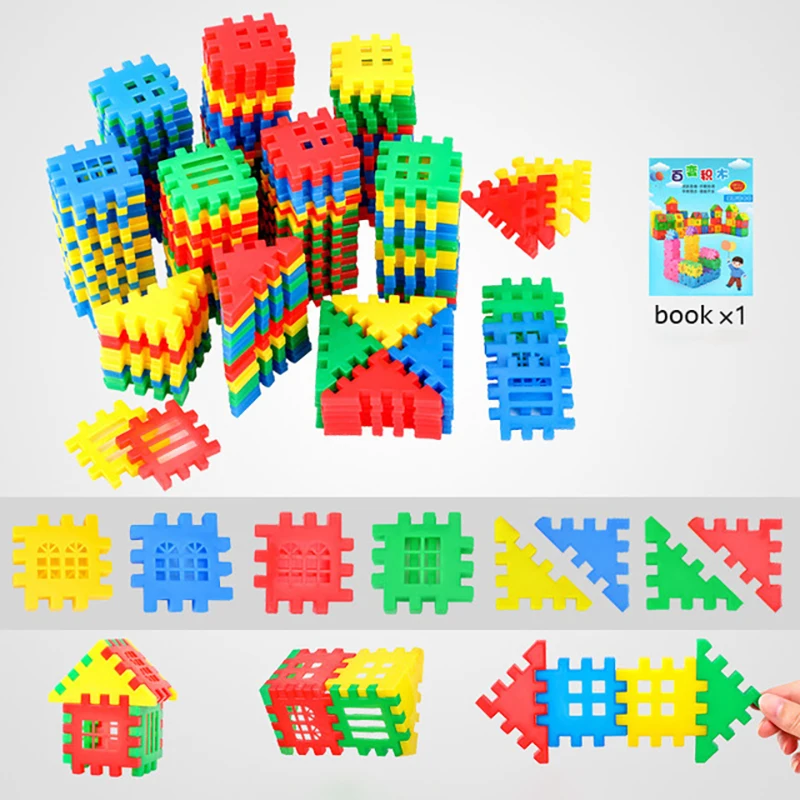 

140/160/260PCS ABS 3D Interconnecting Building Blocks Toys For Children Learning Colorful DIY Block Boys Toy Brain Game Gift