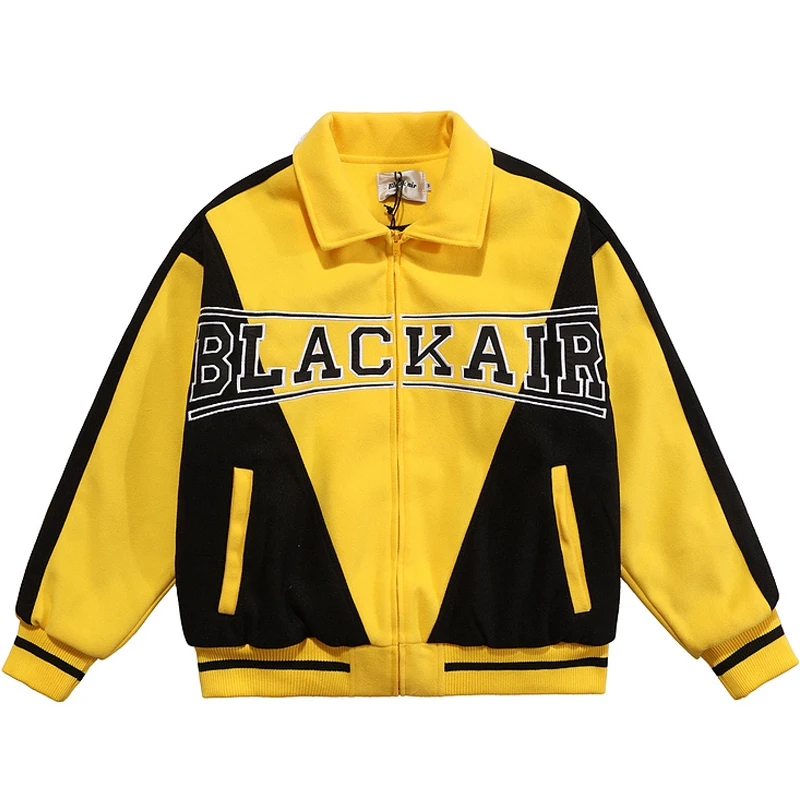 

Men Letter Embroidery Thicken Jackets Coat Harajuku Motorcycle Jacket Unisex Oversized Streetwear Couple Patchwork Zipper Jacket