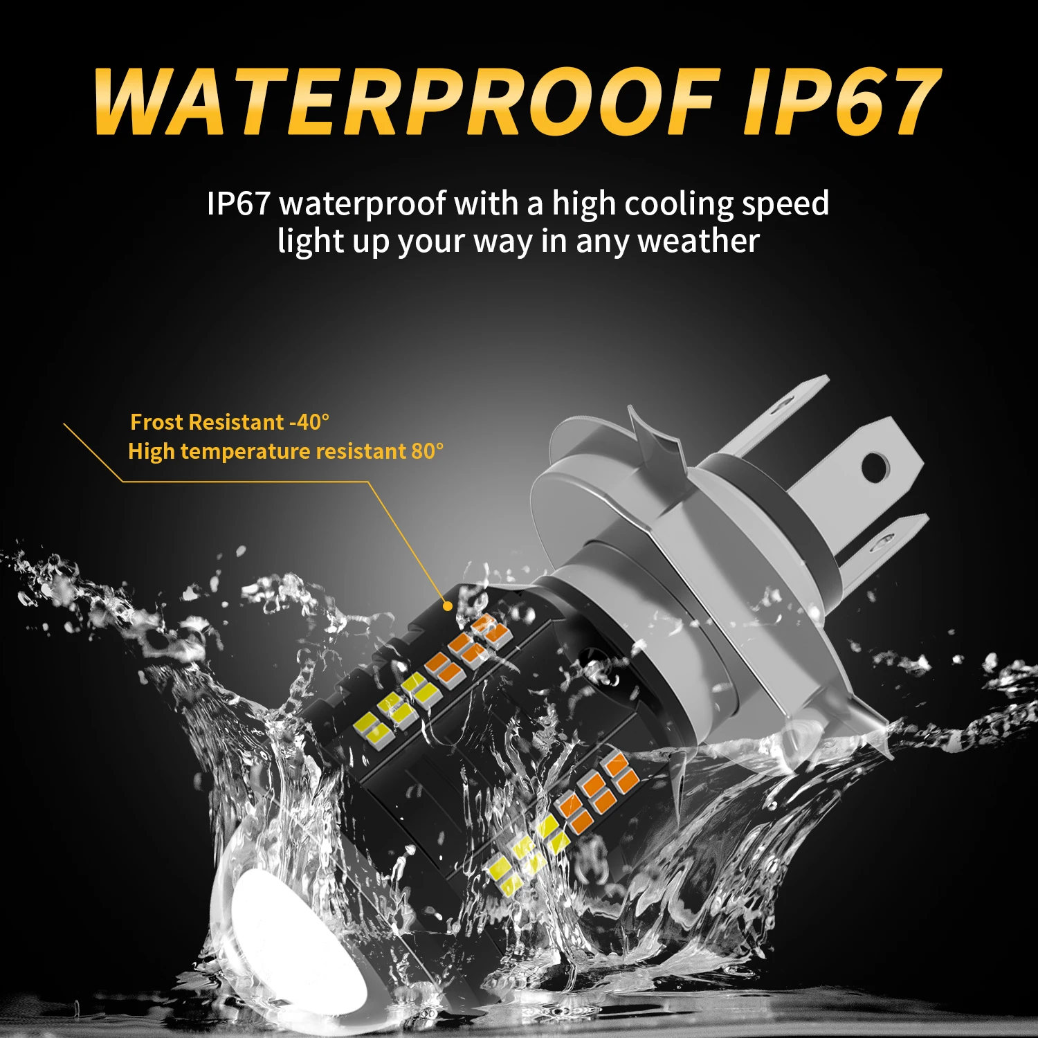 1 шт. светодиодные лампы для мотоциклетных Фар H4 дальний и ближний свет 2016 3570SMD